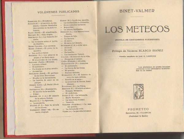LOS METECOS. (NOVELA DE COSTUMBRES PARISIENSES).