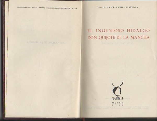 EL INGENIOSO HIDALGO DON QUIJOTE DE LA MANCHA.