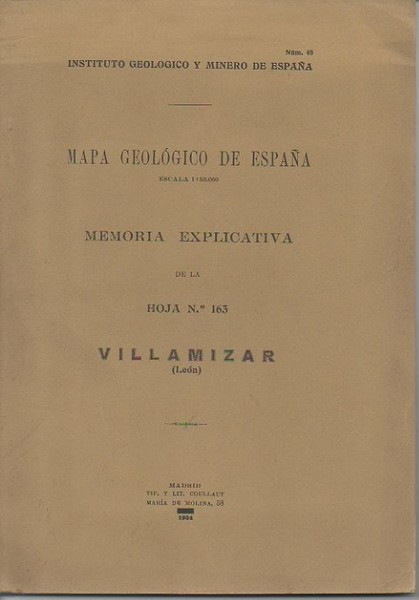 VILLAMIZAR (LEON). MAPA GEOLOGICO DE ESPAÑA. MEMORIA EXPLICATIVA DE LA …