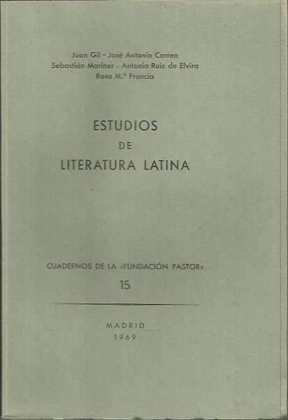 CUADERNOS DE LA FUNDACION PASTOR. N. 15. ESTUDIOS DE LITERATURA …