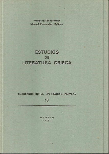 CUADERNOS DE LA FUNDACION PASTOR. N. 18. ESTUDIOS DE LITERATURA …