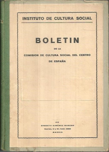 BOLETIN DE LA COMISION DE CULTURA SOCIAL DEL CENTRO DE …
