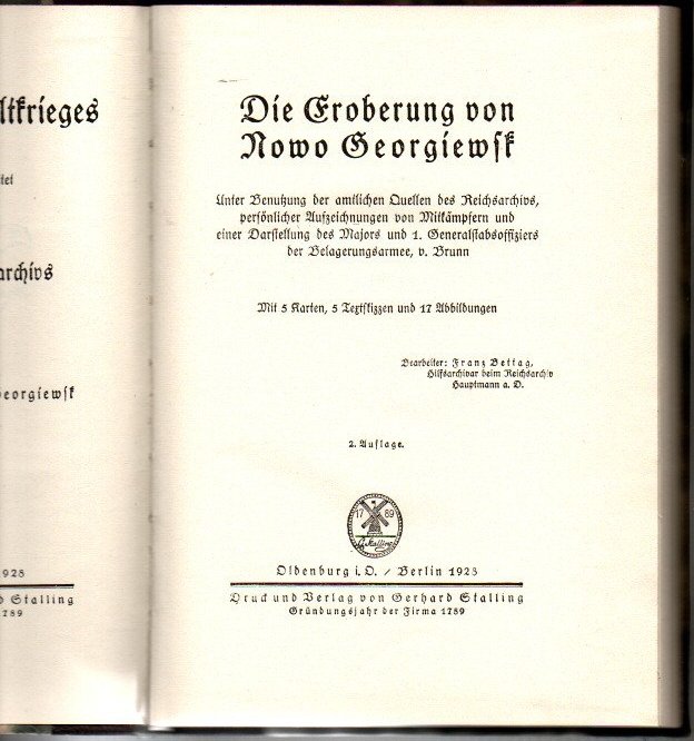 DIE EROBERUNG VON NOWO GEORGIEWSK, UNTER BENUTZUNG DER AMTLICHEN QUELLEN …