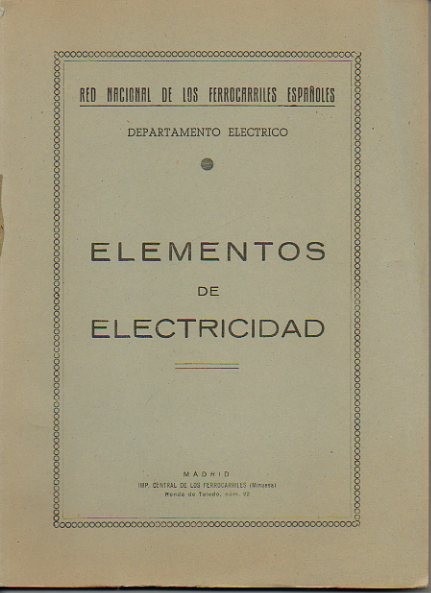 ELEMENTOS DE ELECTRICIDAD.