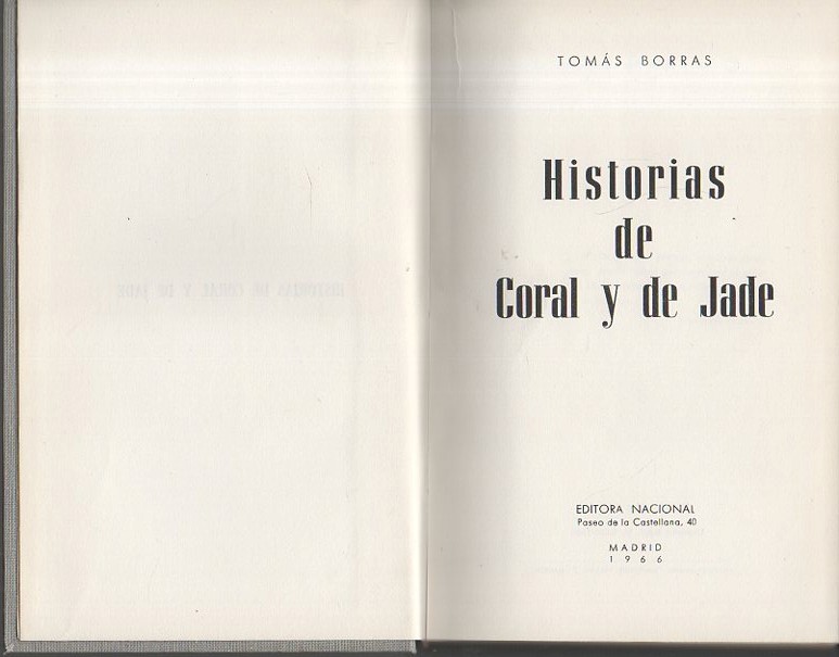 HISTORIAS DE CORAL Y DE JADE.