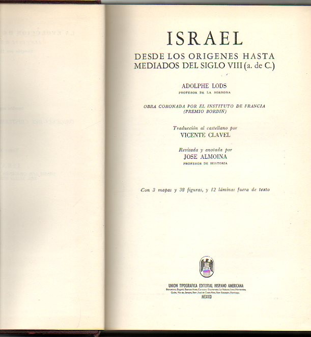 ISRAEL. DESDE LOS ORIGENES HASTA MEDIADOS DEL SIGLO VIII (A. …
