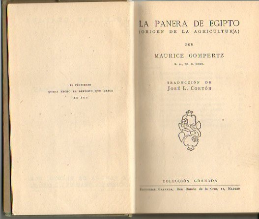 LA PANERA DE EGIPTO. (ORIGEN DE LA AGRICULTURA).