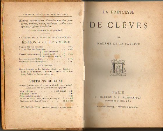 LA PRINCESSE DE CLEVES.