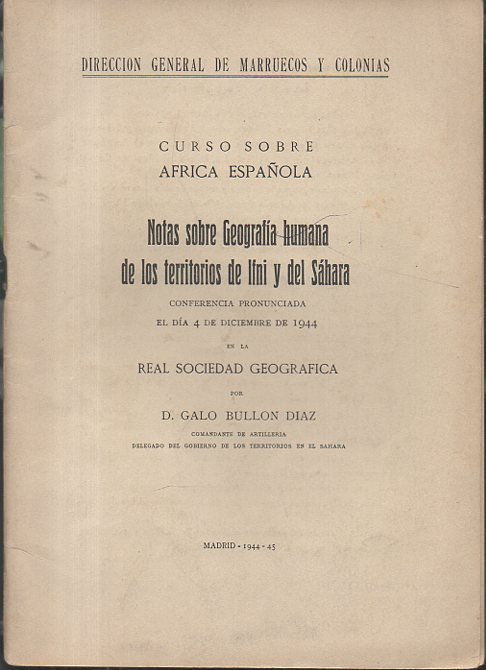 NOTAS SOBRE GEOGRAFIA HUMANA DE LOS TERRITORIOS DE IFNI Y …