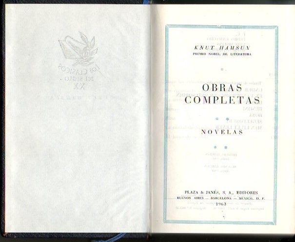 OBRAS COMPLETAS. II. NOVELAS. BAJO LAS ESTRELLAS DE OTOÑO. UN …
