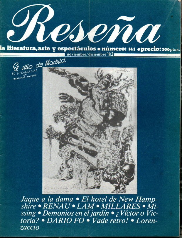 RESEÑA DE LITERATURA, ARTE Y ESPECTACULOS. AÑO XVIII. NUMERO 141. …