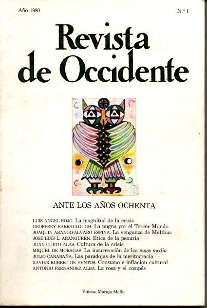 REVISTA DE OCCIDENTE. AÑO 1980. N. 1. ABRIL-JUNIO. ANTE LOS …