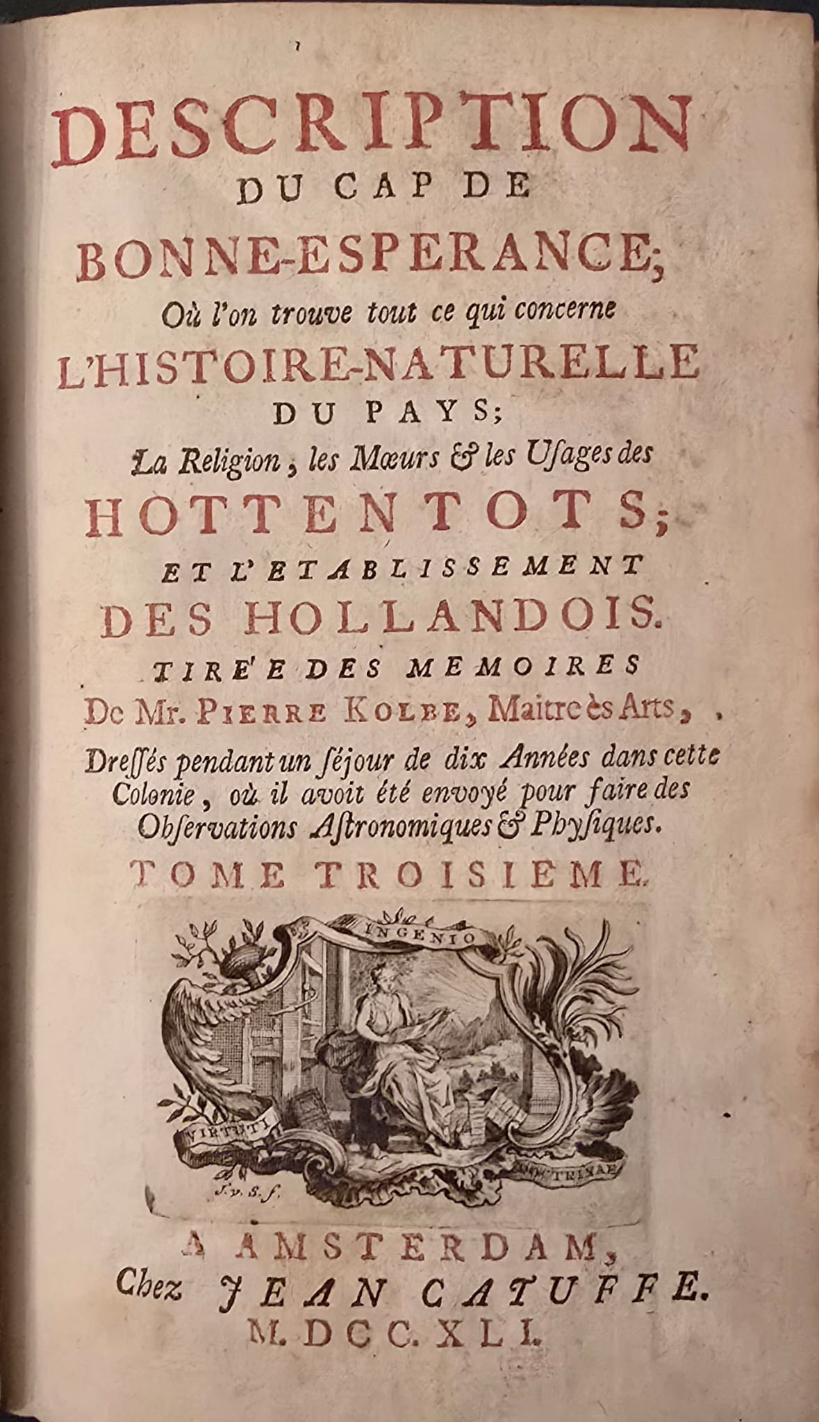 Description du cap de Bonne-Espérance...