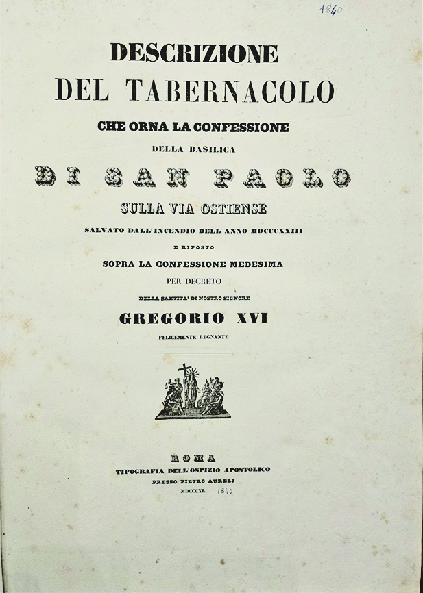 Descrizione del Tabernacolo che orna la confessione della Basilica di …