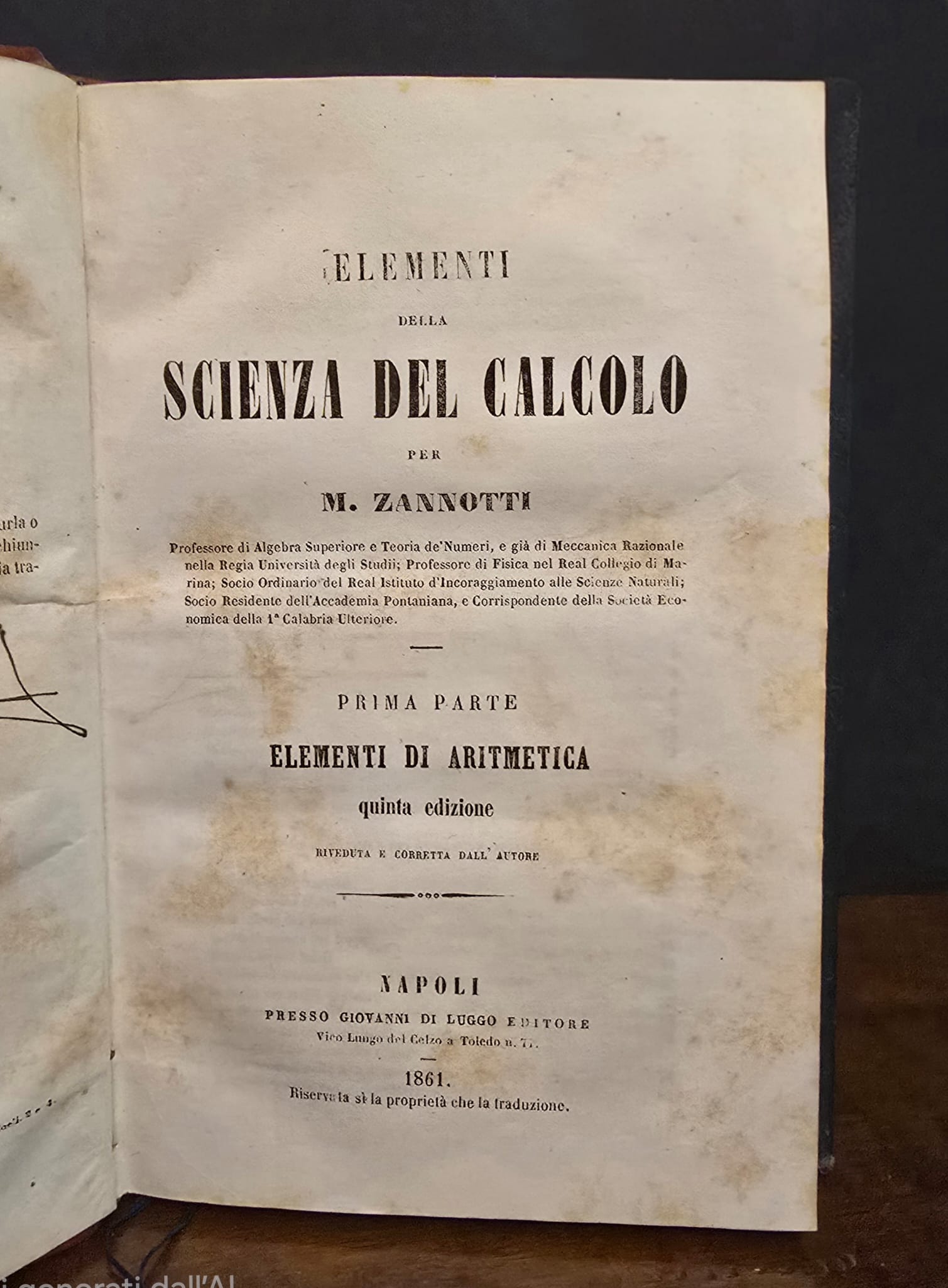 Elementi della scienza del calcolo.