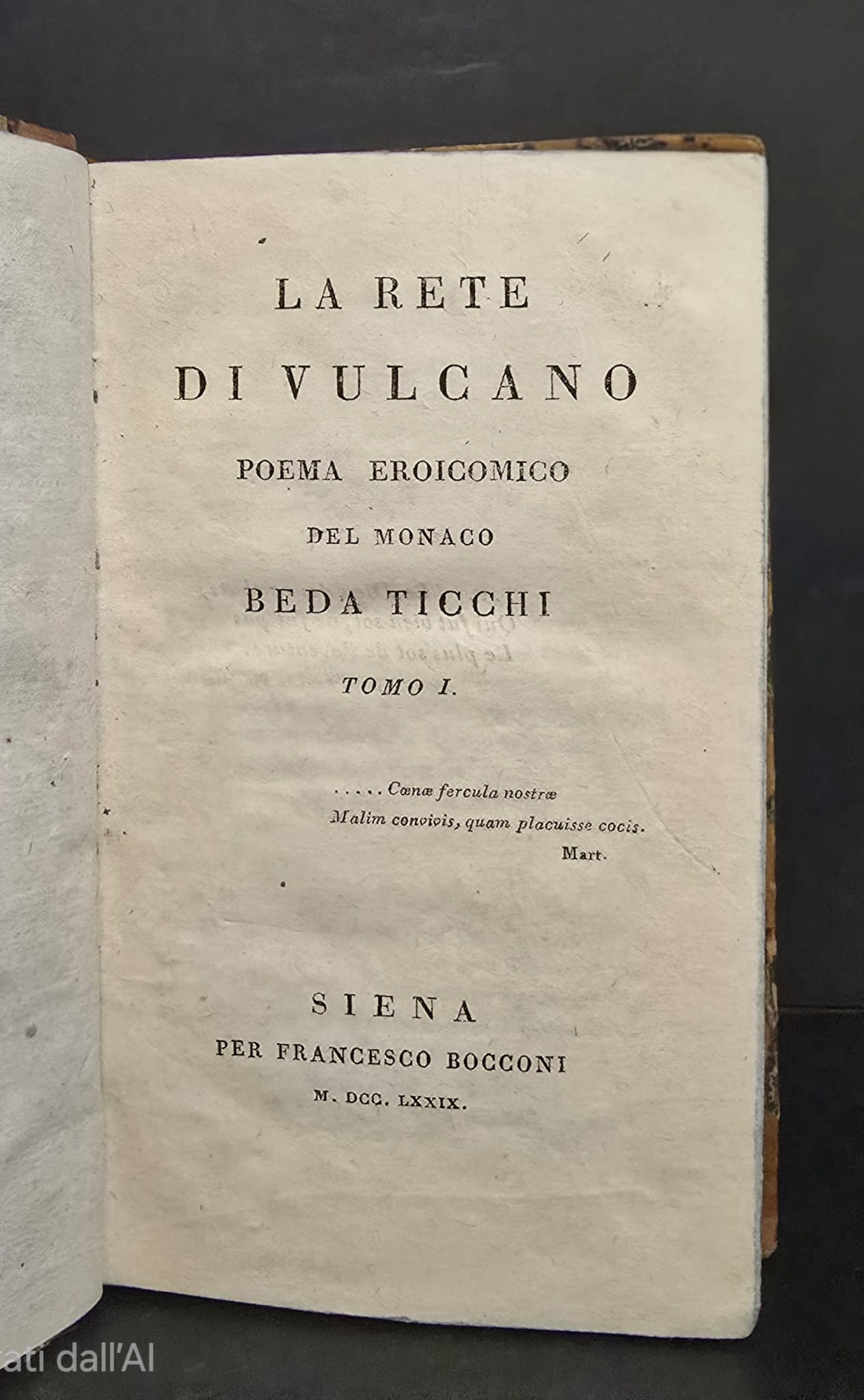 La Rete di Vulcano. Poema eroicomico del monaco Beda Ticchi.