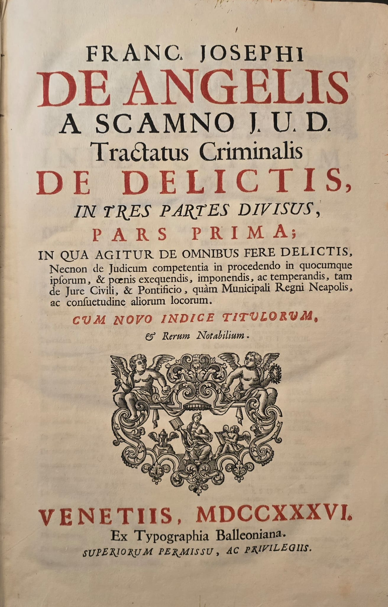 Tractatus Criminalis de delictis...