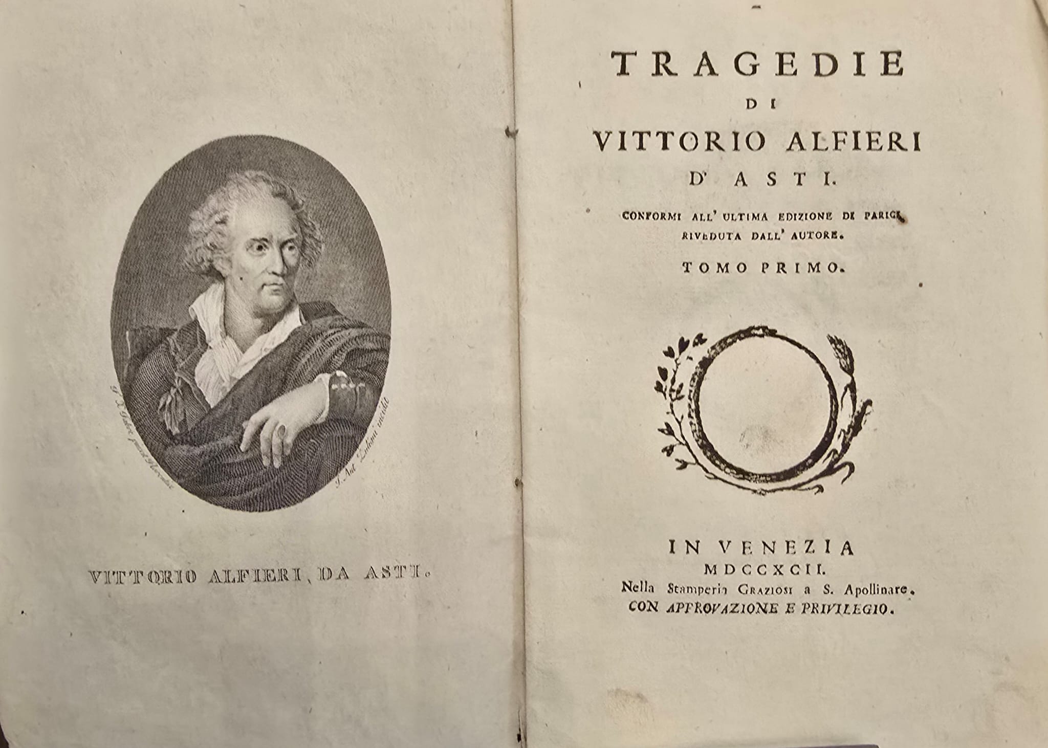 Tragedie di Vittorio Alfieri d’Asti. Conformi all’ultima Edizione di Parigi …