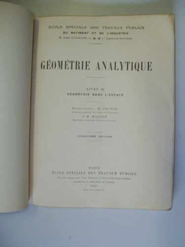 Géométrie Analytique, Livre II : Géométrie dans l’espace.