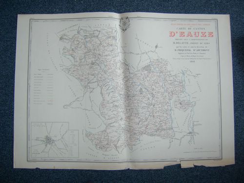 Carte du Canton d'Eauze (Atlas Général du Gers)