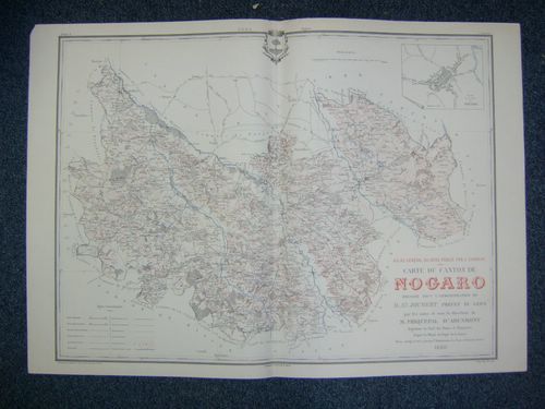 Carte du Canton de Nogaro (Atlas Général du Gers)
