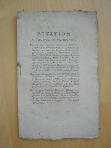 Pétition à l'Assemblée Nationale faite par Jacques-Marie Boyer, substitut du …