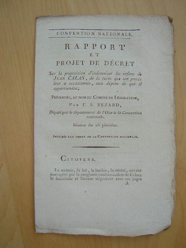 Convention Nationale. Rapport et projet de décret sur la proposition …