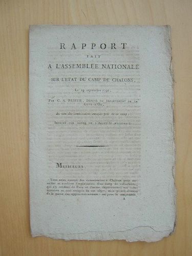 Rapport fait à l'Assemblée Nationale sur l'état du Camp de …