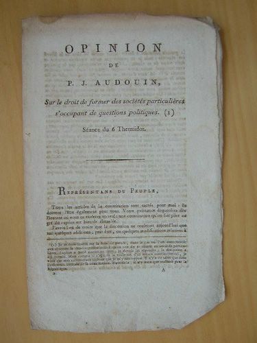 Opinion de P. J. Audouin, sur le droit de former …