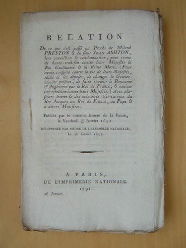 Relation de ce qui s'est passé au Procès de Milord …