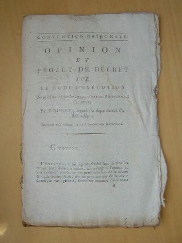 Convention Nationale. Opinion et Projet de Décret sur le Mode …