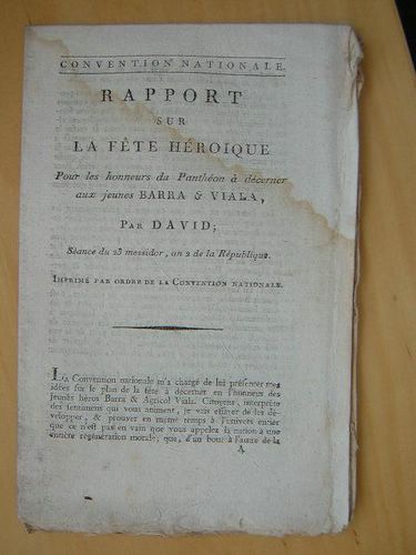 Rapport sur la Fête Héroïque pour les honneurs du Panthéon …
