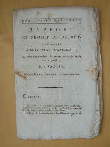 Rapport et projet de Décret présentés à la Convention Nationale, …
