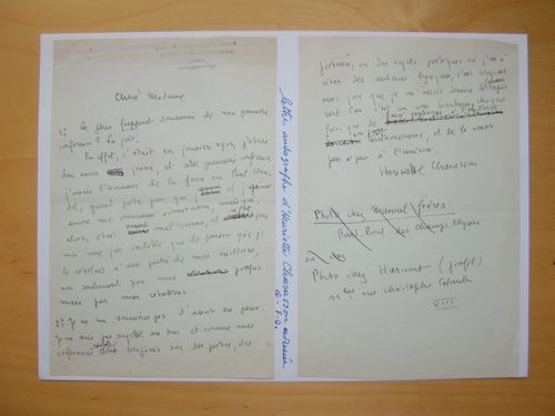 Lettre autographe signée de Henriette Charasson : "Le plus frappant …
