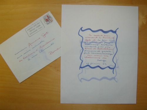 Belle Lettre autographe signée de l'écrivain Géo Norge : "Ce …