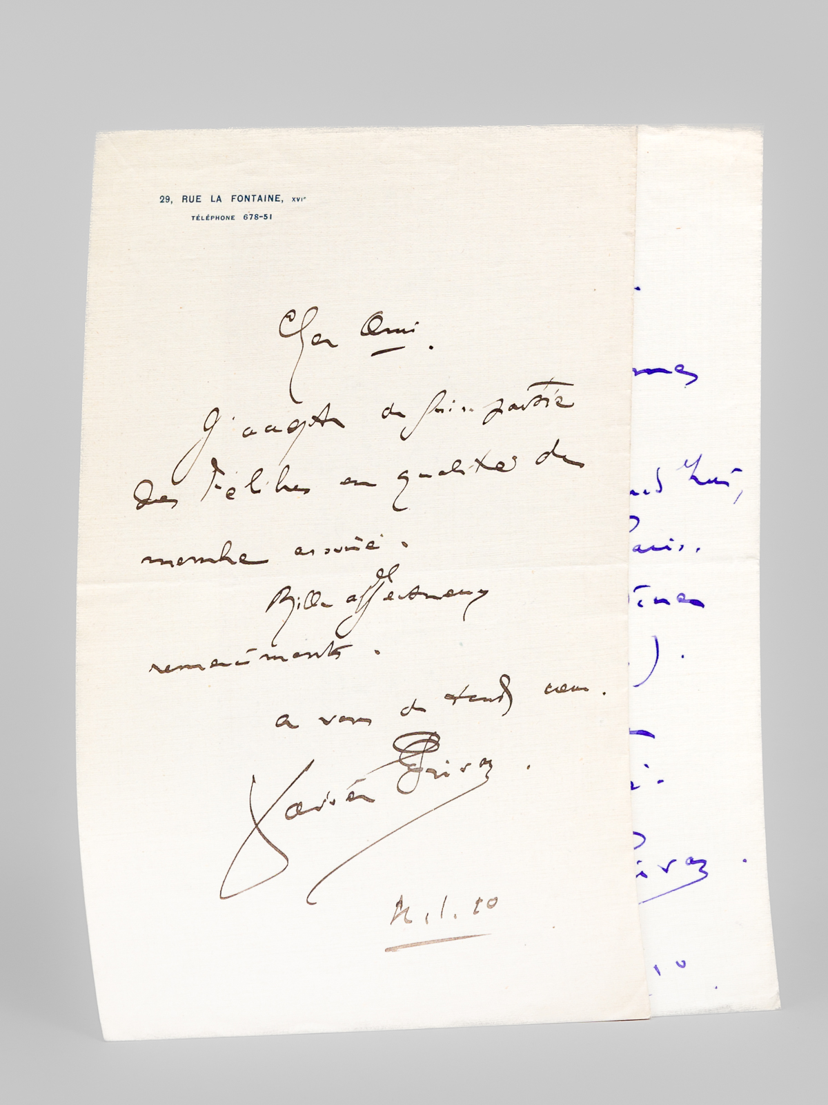 [ 2 lettres autographes signées relatives au Félibrige ] 1 …