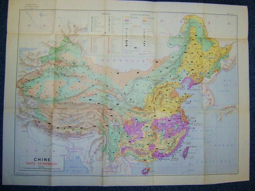 Chine. Carte économique de la Chine au format 995 x …