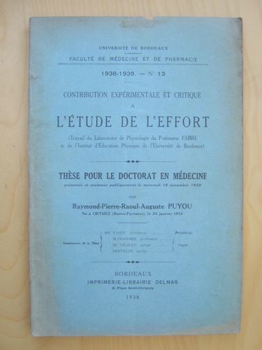 Contribution expérimentale et critique à l'étude de l'effort.