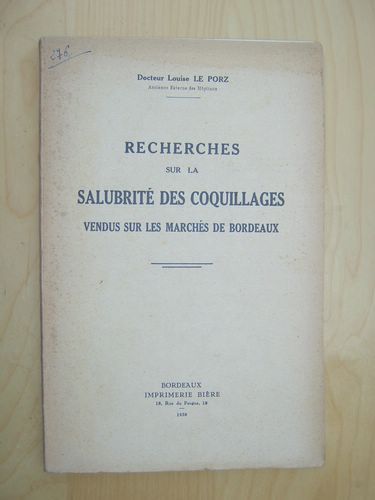 Recherches sur la salubrité des coquillages vendus sur les marchés …