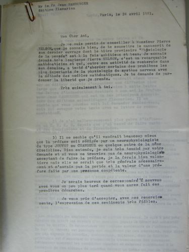 Physiologie de la Pensée.