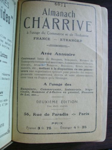 Almanach Charrive à l’usage du Commerce de l’Industrie - France …
