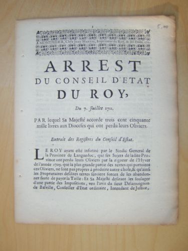 Arrest du Conseil d'Etat du Roy, du 7 Juillet 1711, …