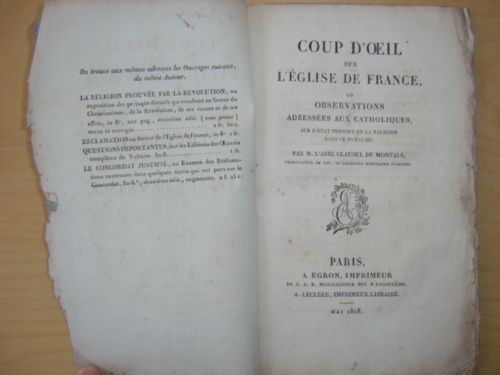 Coup d'Oeil sur l'Eglise de France ou Observations adressées aux …