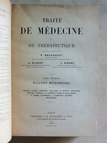 Traité de Médecine et de Thérapeutique (10 Tomes - Complet)