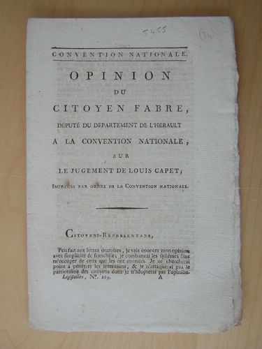 Opinion du Citoyen Fabre, Député du Département de l'Hérault à …