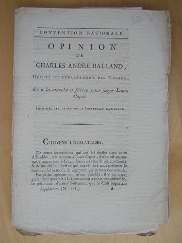 Opinion de Charles André Balland, Député du Département des Vosges, …