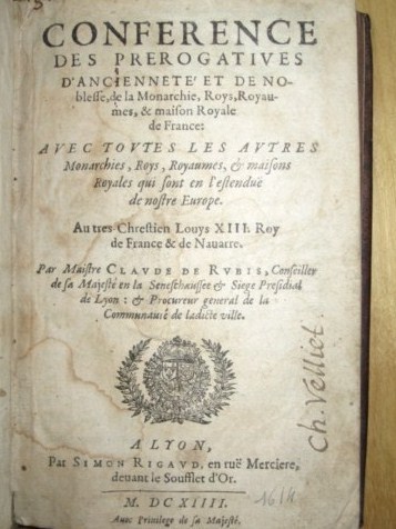 Conférence des Prérogatives d'ancienneté et de Noblesse, de la Monarchie, …