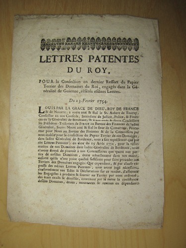 Lettres Patentes du Roy, pour la Confection en dernier Ressort …