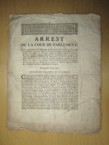 Arrest de la Cour de Parlement [ du 1er avril …