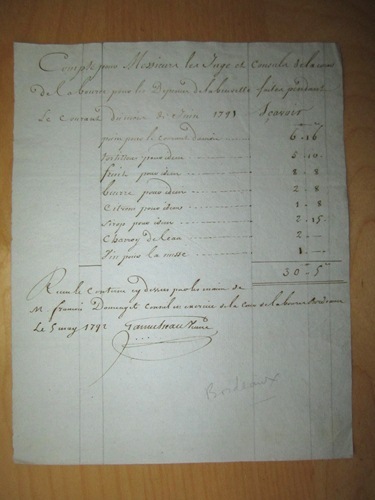 Compte pour Messieurs les Juges et Consuls de la Cour …